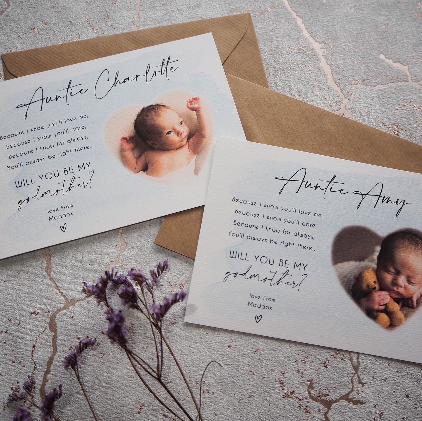 Godparent Proposal Card | Photo Invitation | Christening | Baptism | Naming ceremony