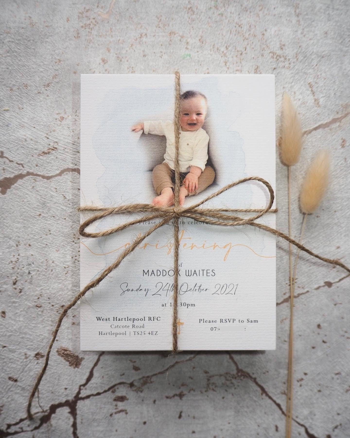Christening Invitation | Photo Invitation | Baptism Invite | Personalised Invitations | Party Stationery | Digital Invitation