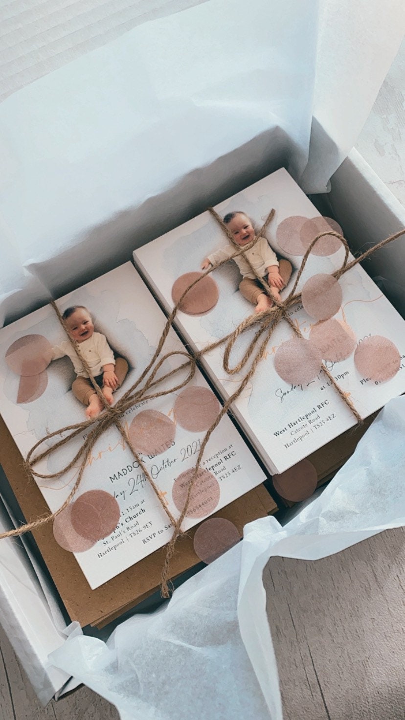 Christening Invitation | Photo Invitation | Baptism Invite | Personalised Invitations | Party Stationery | Digital Invitation