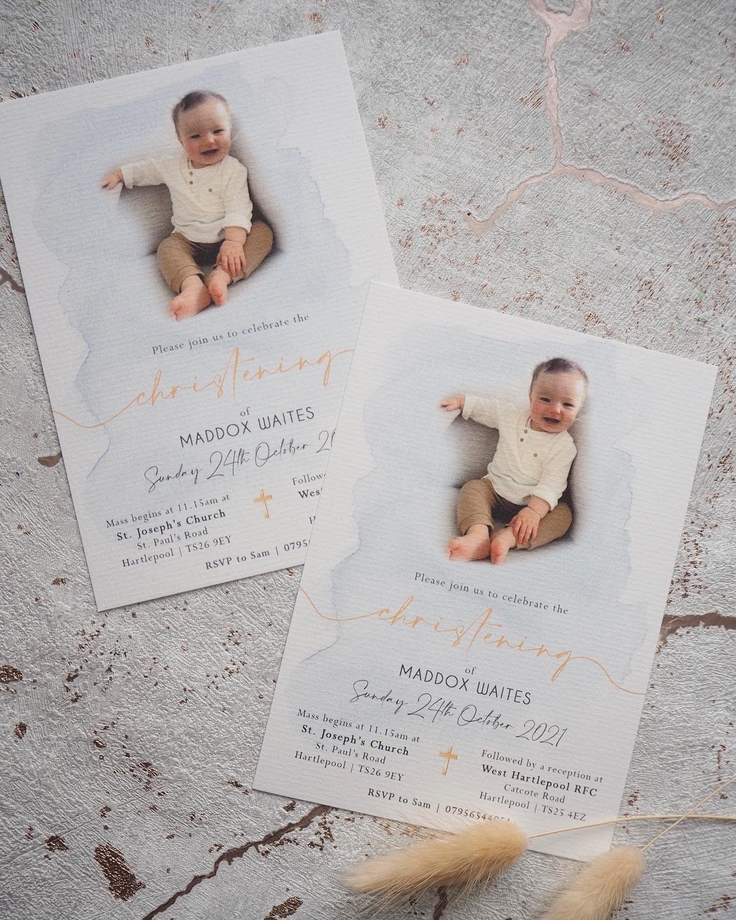 Christening Invitation | Photo Invitation | Baptism Invite | Personalised Invitations | Party Stationery | Digital Invitation