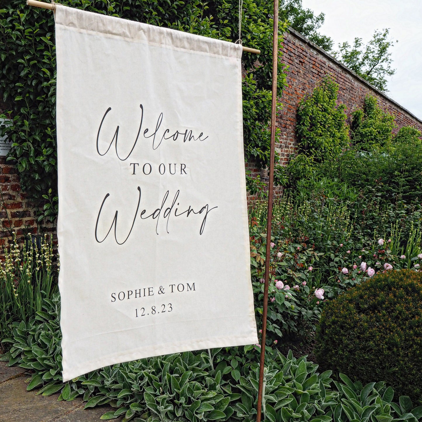 Welcome To Our Wedding Sign | Custom Fabric Wedding Banner | Wedding Welcome Sign